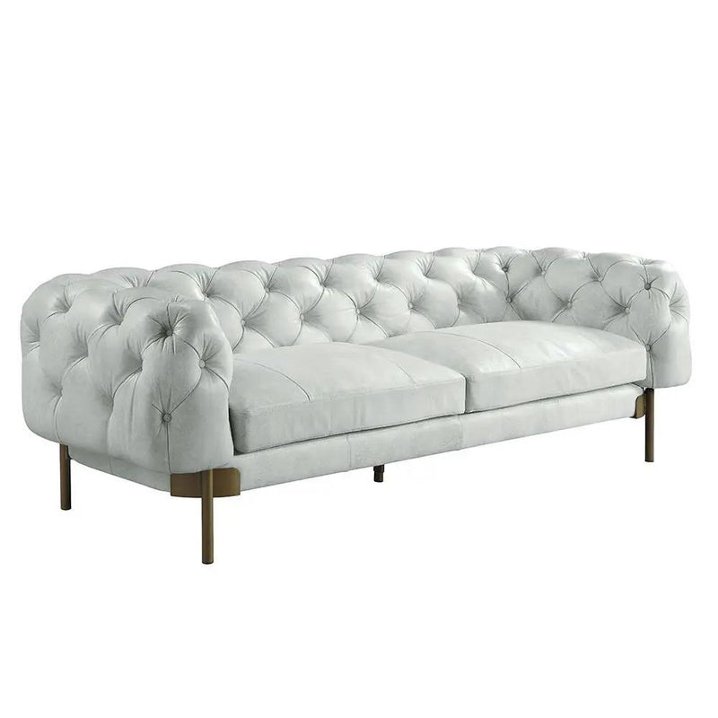 Ragle - Sofa - Vintage White Top Grain Leather by Unique Piece Furniture