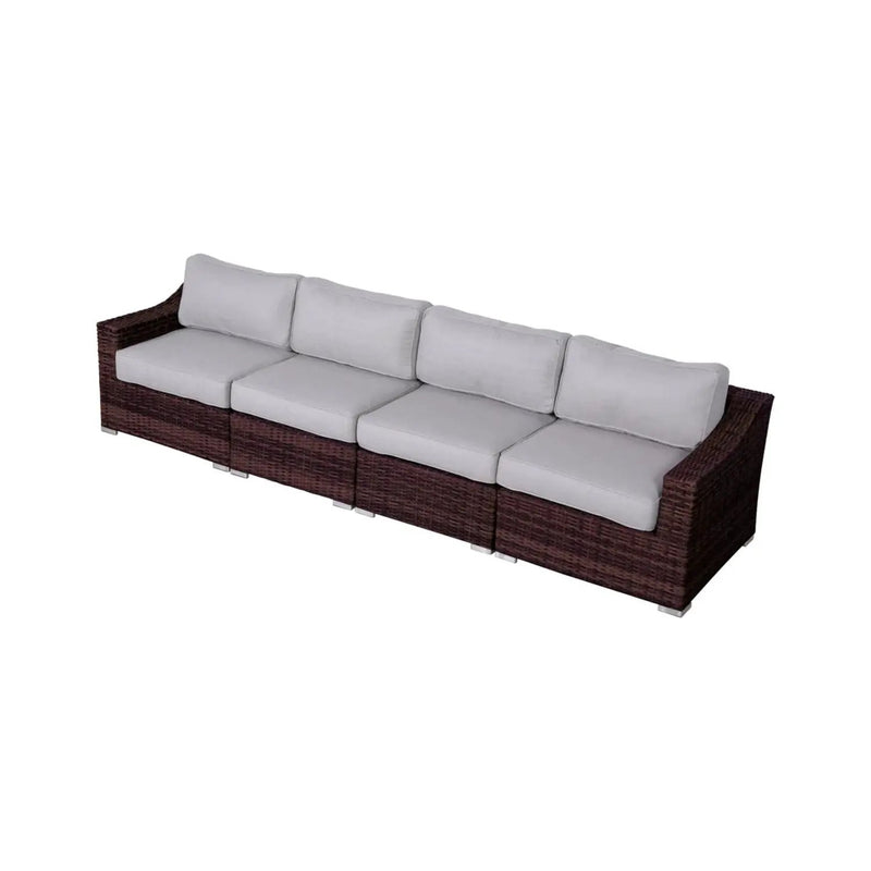 Contemporary Outdoor Rattan Wicker Sectional Seating Group With Cushions by HouseOfZazla