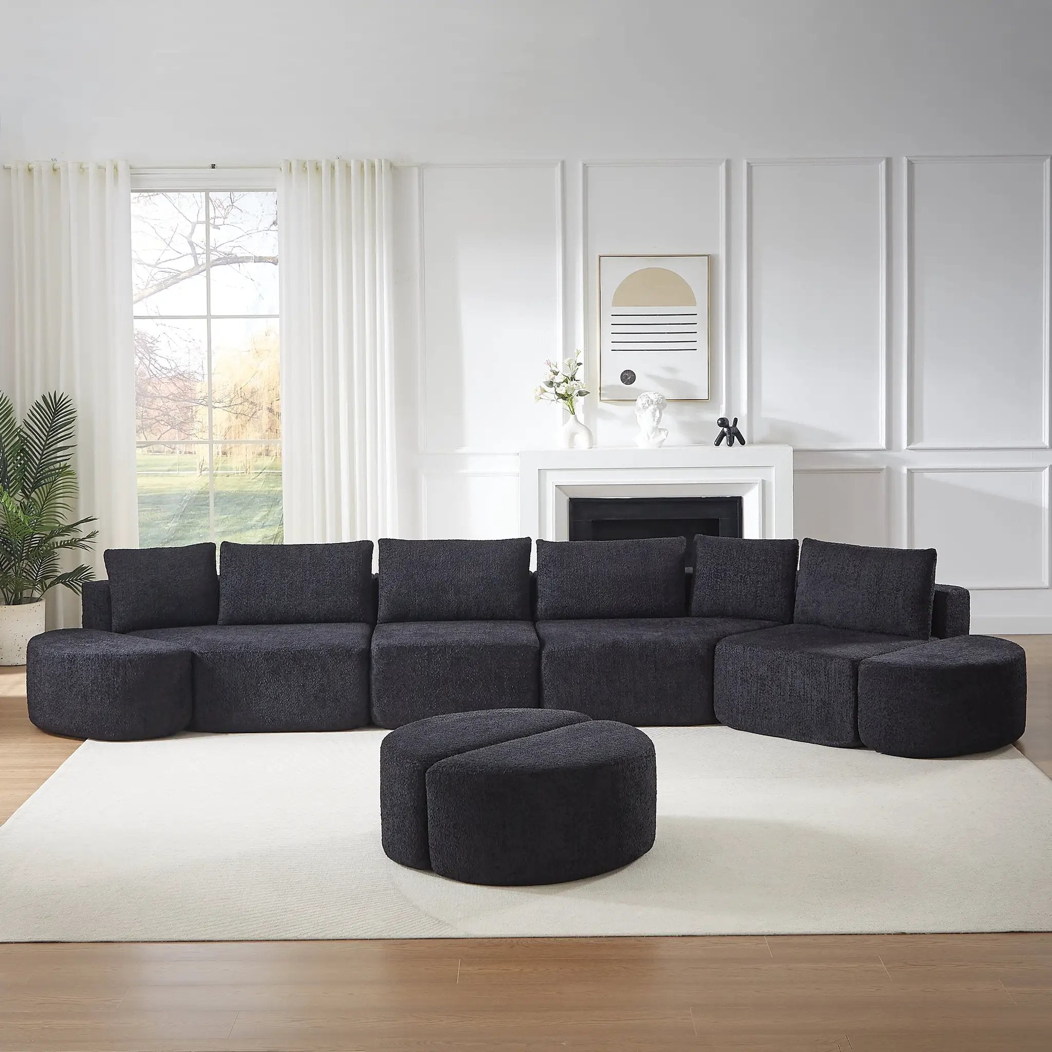 Modular Sofa Set in Chenille Fabric by HouseOfZazla
