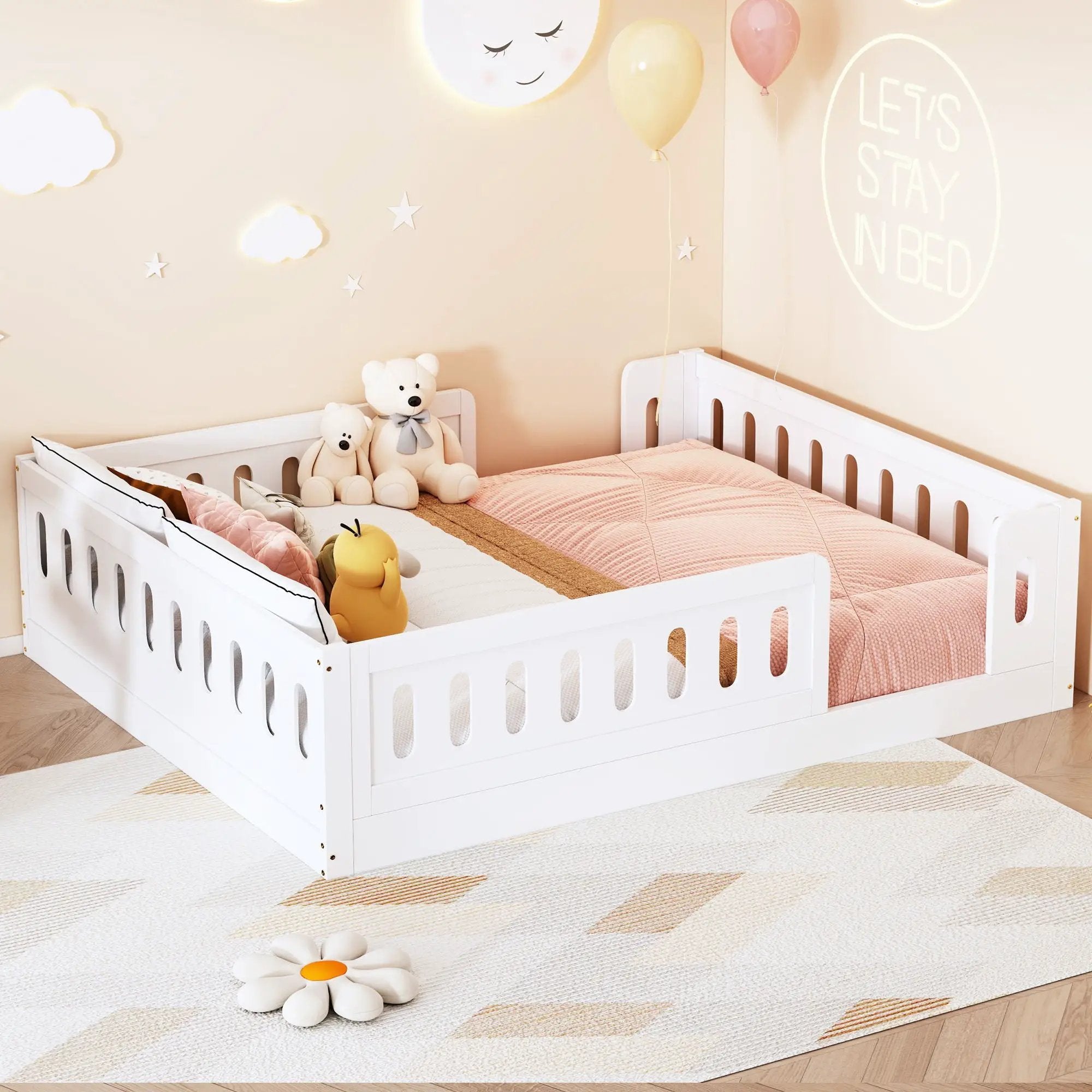 Platform Bed With Guardrail by Unique Piece Furniture