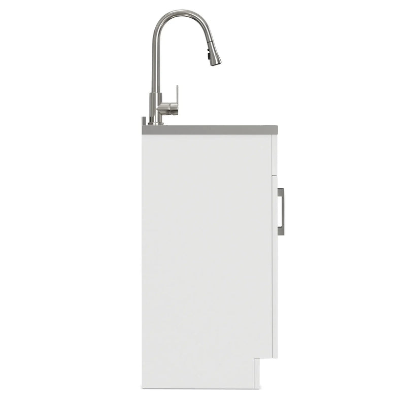 Modern Shaker All-In-One Laundry Utility Sink And Cabinet with Pull Out Faucet by HouseOfZazla