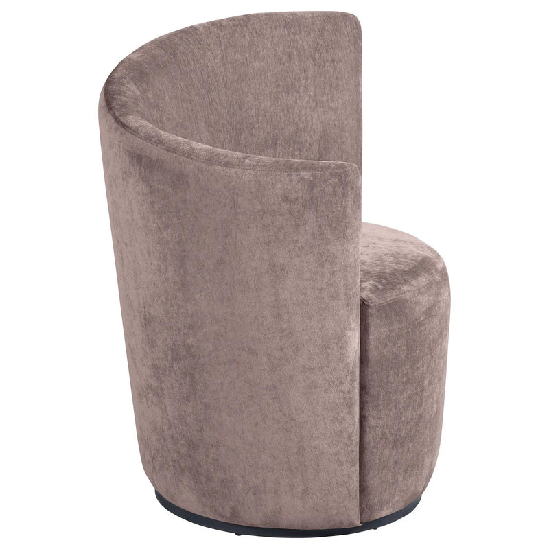 Nueva Upholstered Swivel Chair Curved Backrest Blush by Unique Piece Furniture