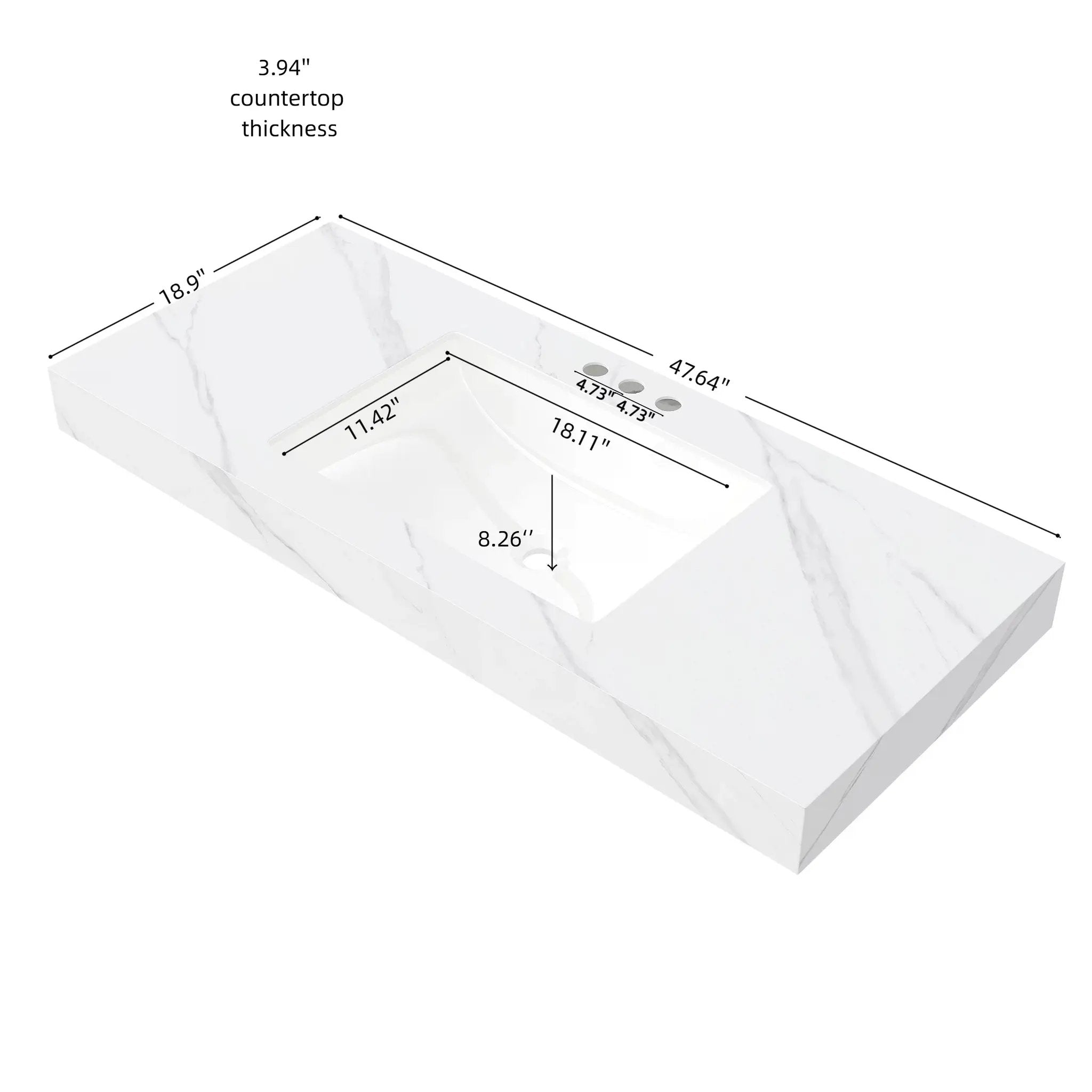 48" MURI Carrara Bathroom Vanity by HouseOfZazla