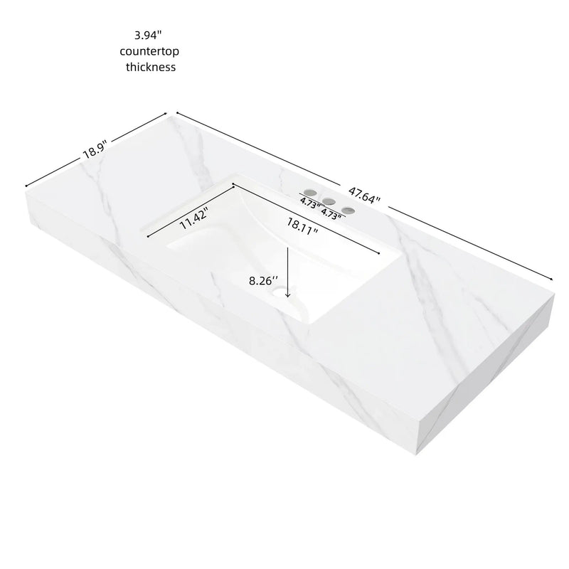 48" MURI Carrara Bathroom Vanity by HouseOfZazla