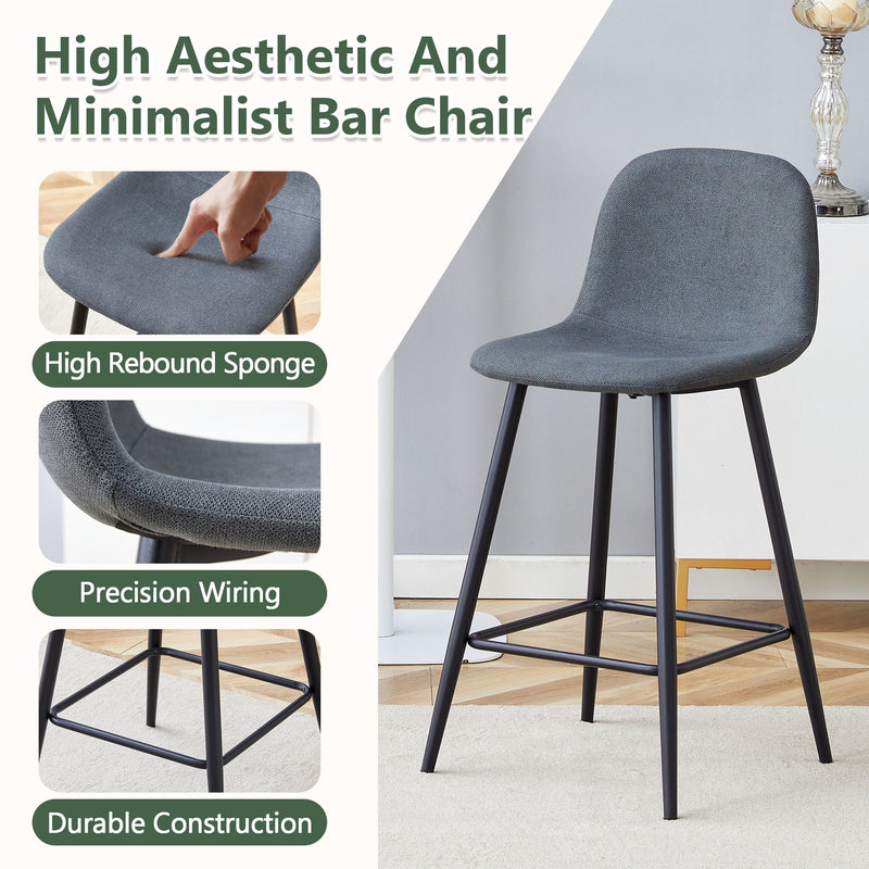 Modern Bar Chair Rounded Backrest (Set of 2) by Unique Piece Furniture