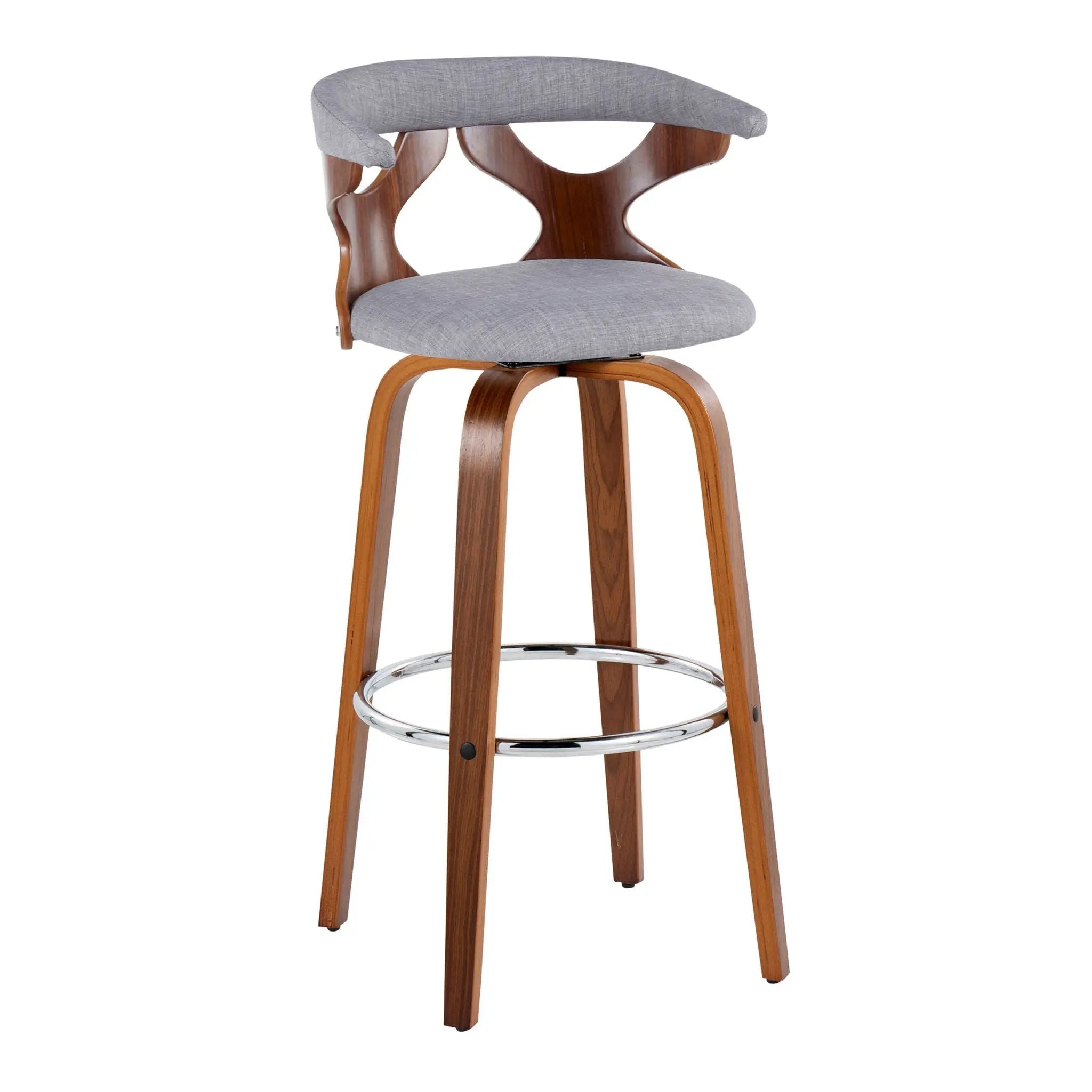 Gardenia - Mid Century Modern Fixed Height Barstool With Swivel With Round Footrest (Set of 2) by Unique Piece Furniture