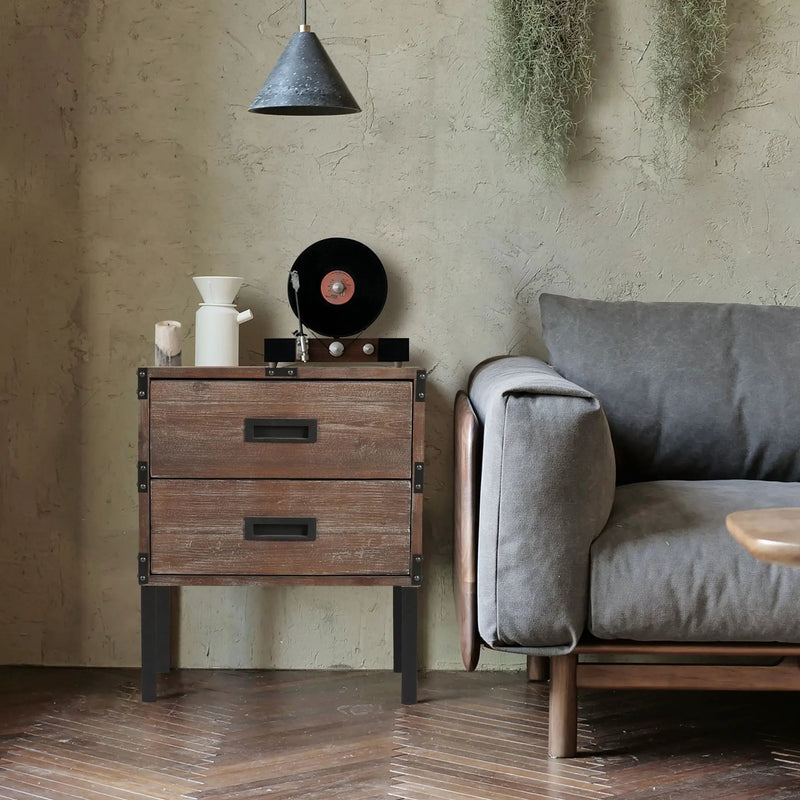 Trunk Table And Side Table With Large Storage Dress Up Your Liviing Room (Set of 3) - Antique Gray by HouseOfZazla