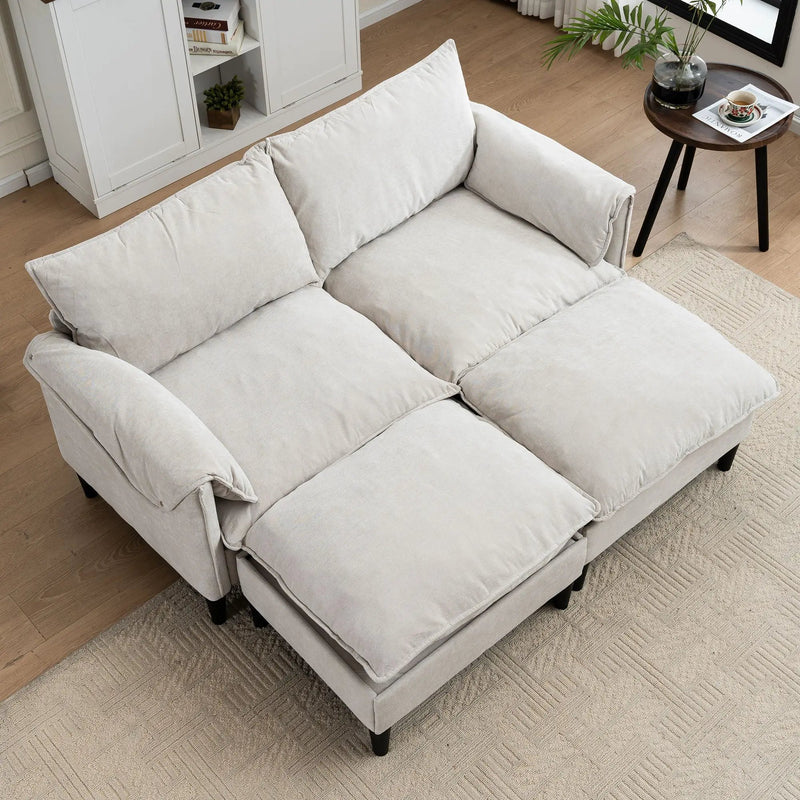 Convertible Combination Sofa With Footstools With Storage by Unique Piece Furniture