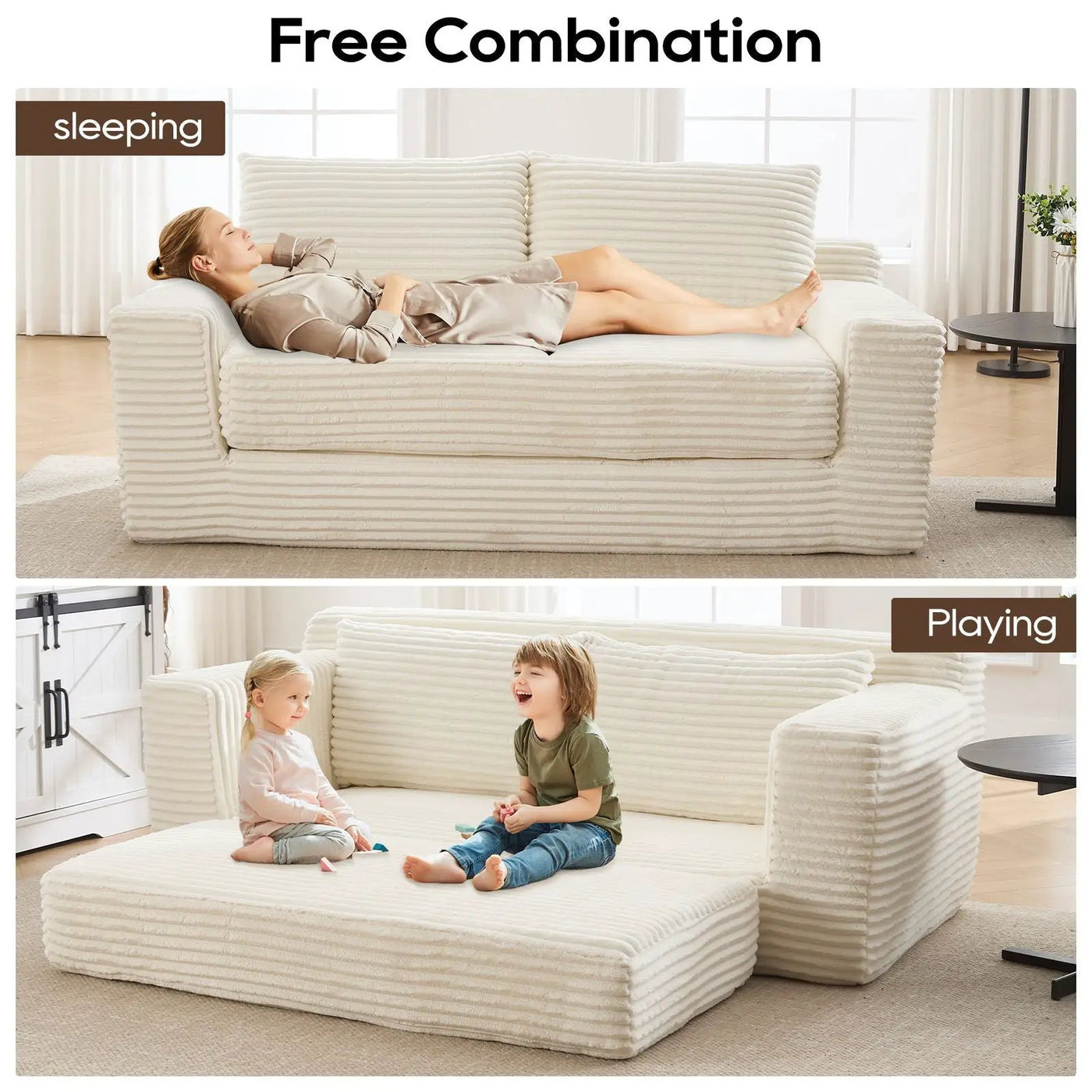 Convertible Loveseat Sofa Bed With Memory Foam & Steel Frame by Unique Piece Furniture