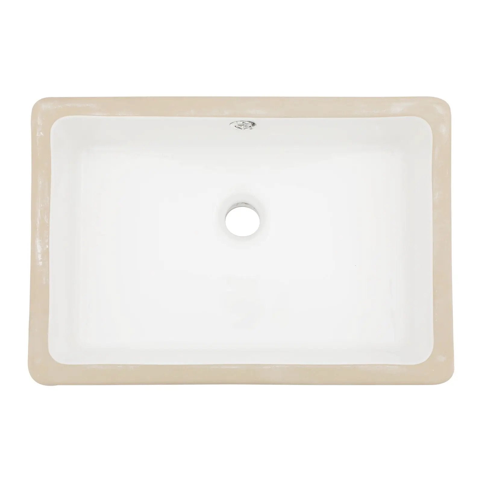 Modern Ceramic Rectangular Undermount Bathroom Sink With Overflow by HouseOfZazla