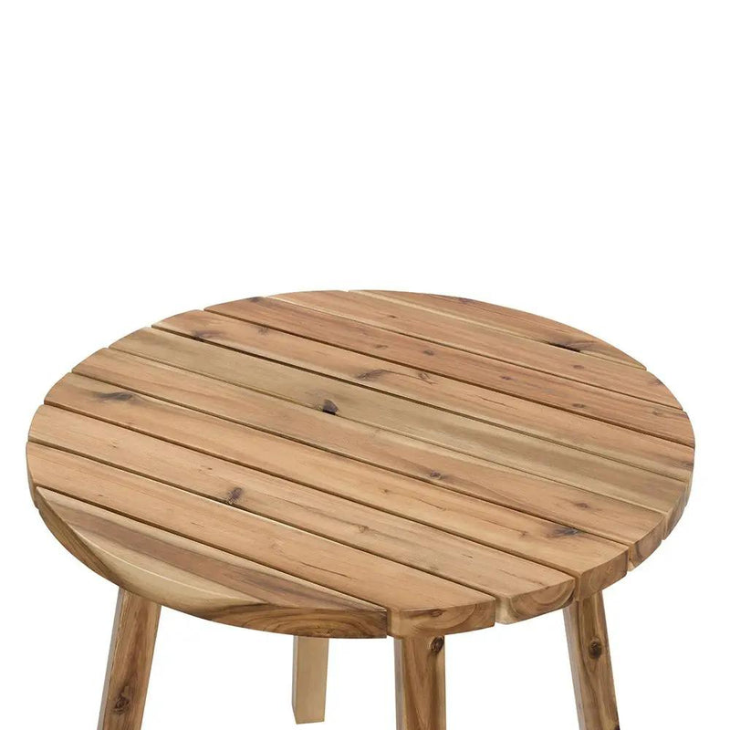 Round Dining Table, Solid Wood - Natural Wood / Brown by HouseOfZazla