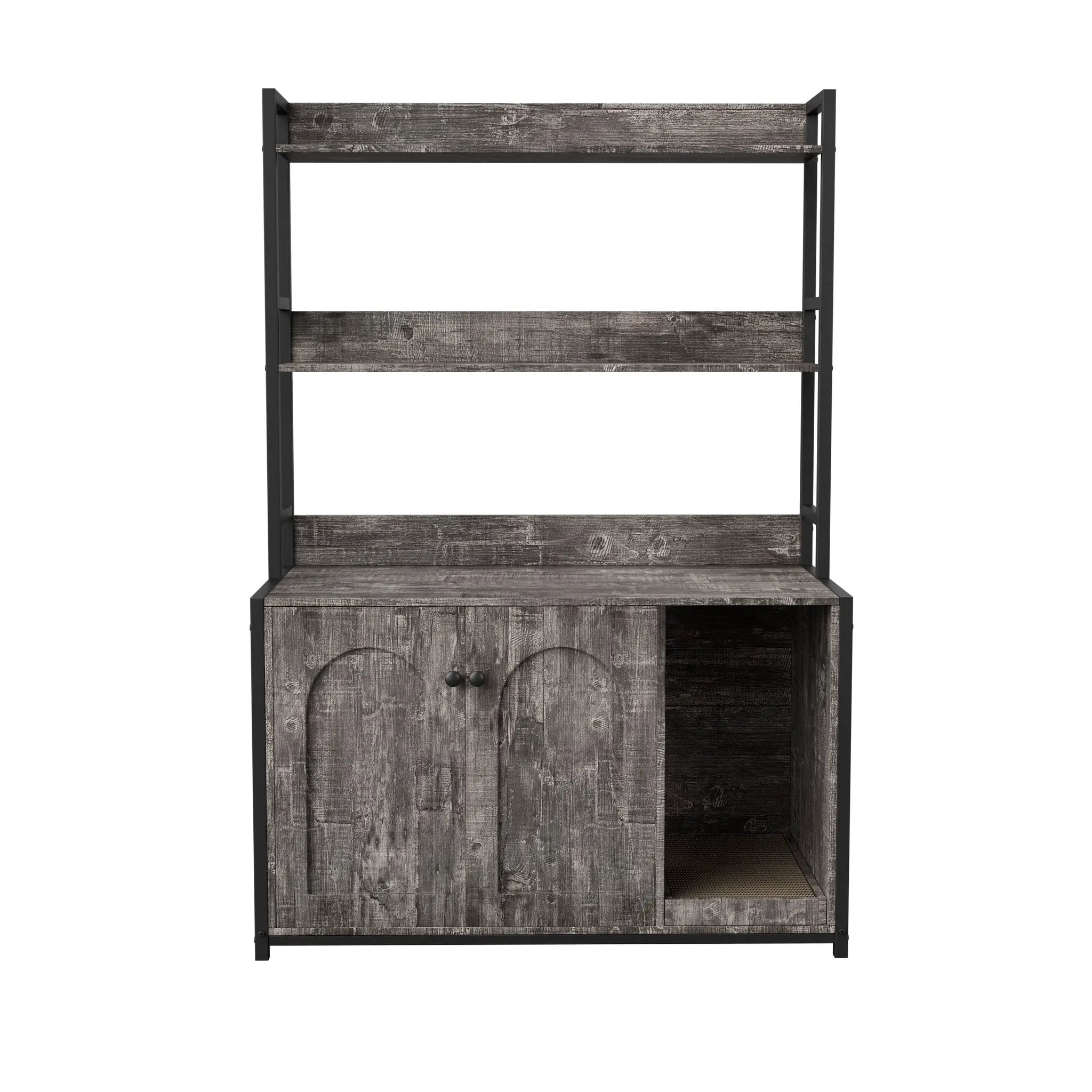 Large Cat Litter Box Enclosure With Shelf Storage by HouseOfZazla