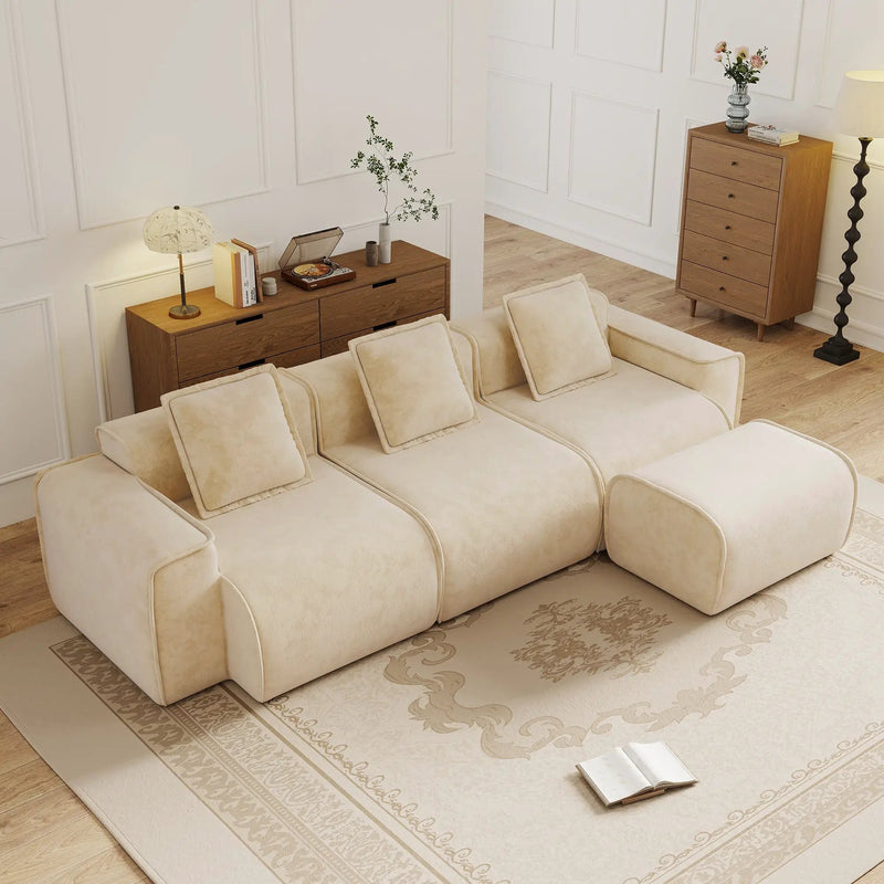 Streamlined Design Modular 3 Seat L Shape Sectional Sofa by HouseOfZazla