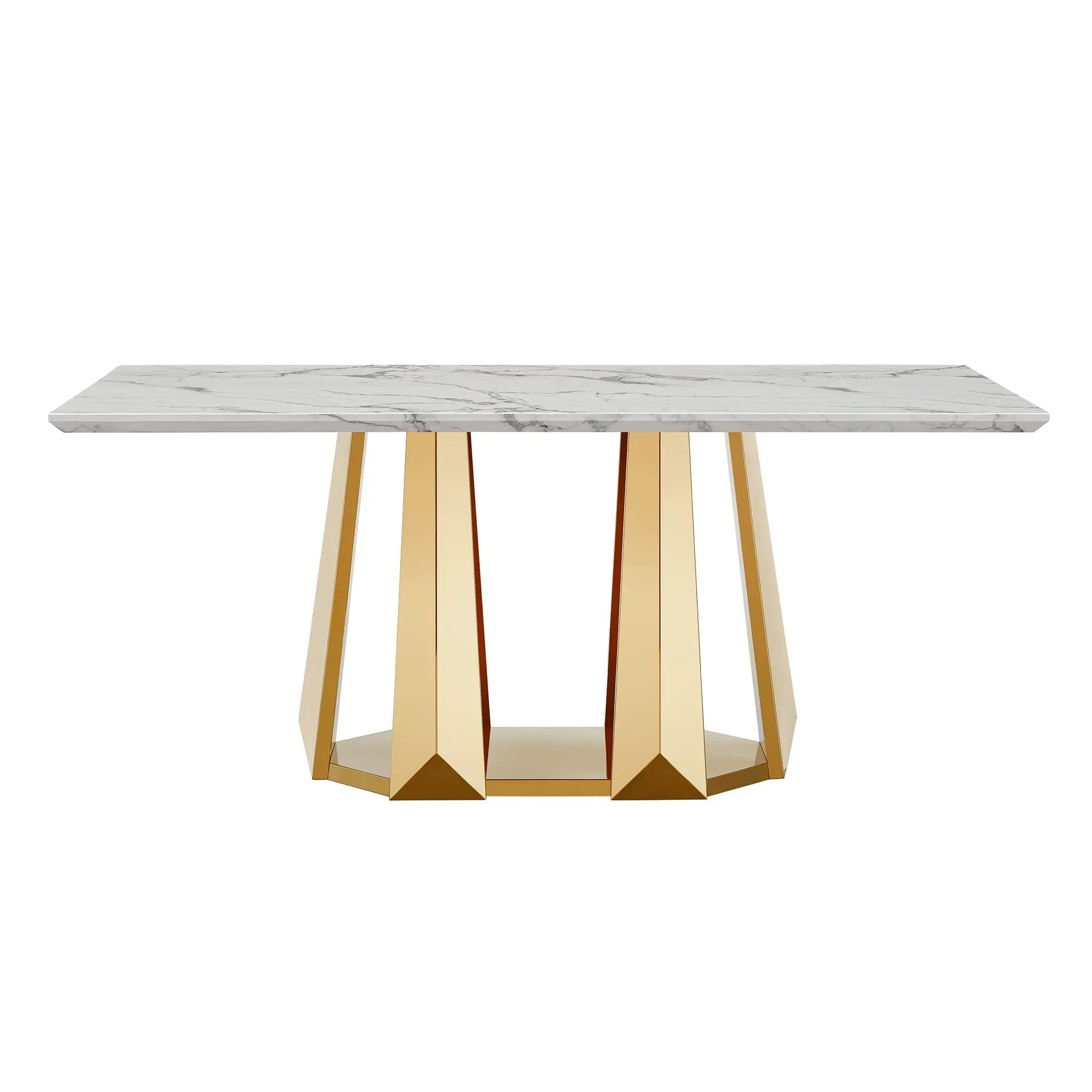 70'' Faux Marble Dining Table for 6 People by HouseOfZazla
