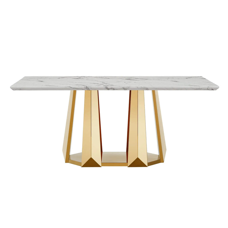 70'' Faux Marble Dining Table for 6 People by HouseOfZazla