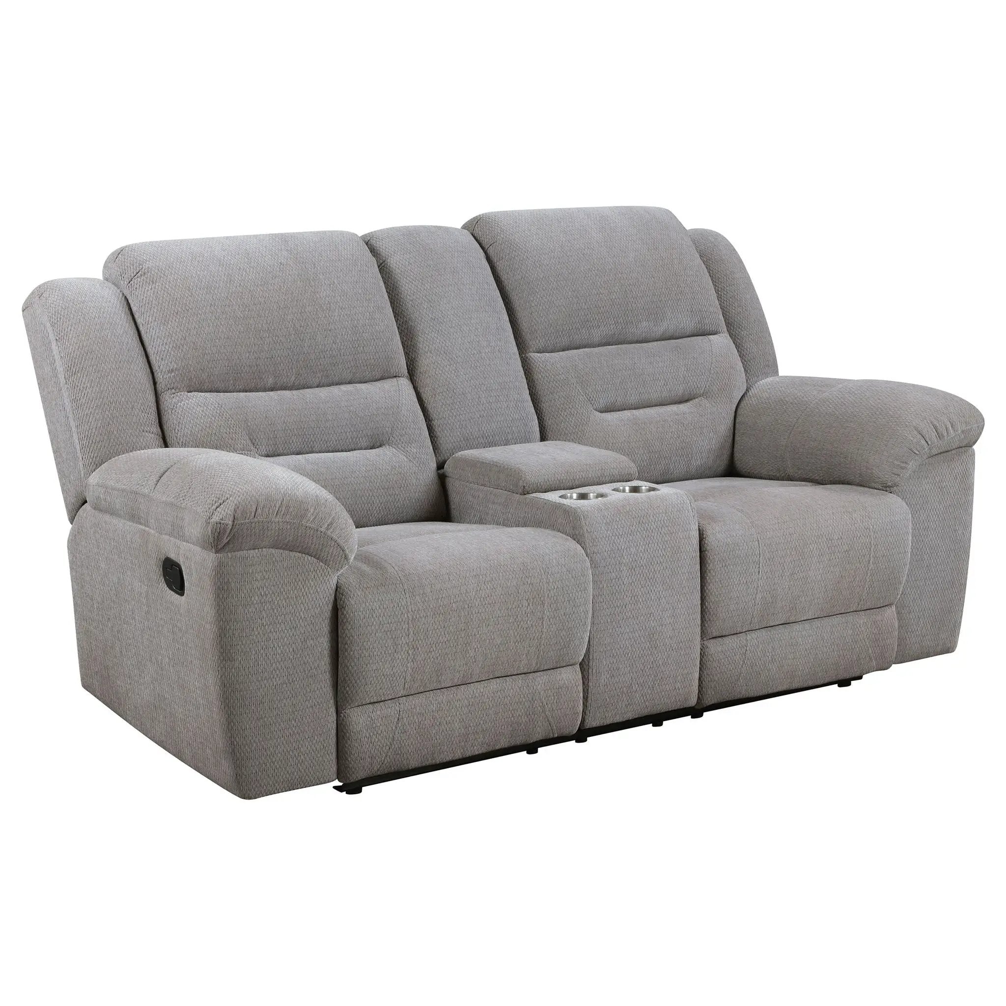 Gilson Chenille Upholstered Reclining Loveseat Grey by Unique Piece Furniture
