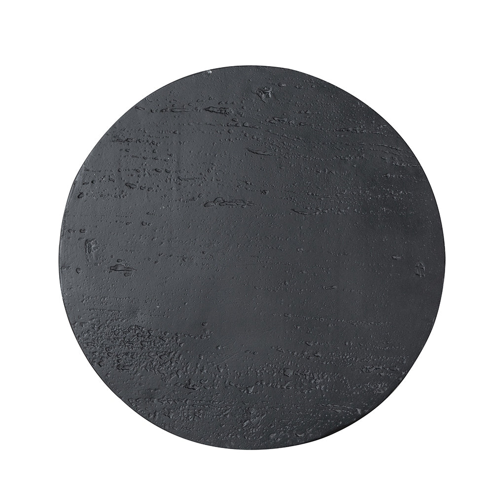 Black Round Side Table with Pedestal Base by BLAKHOM