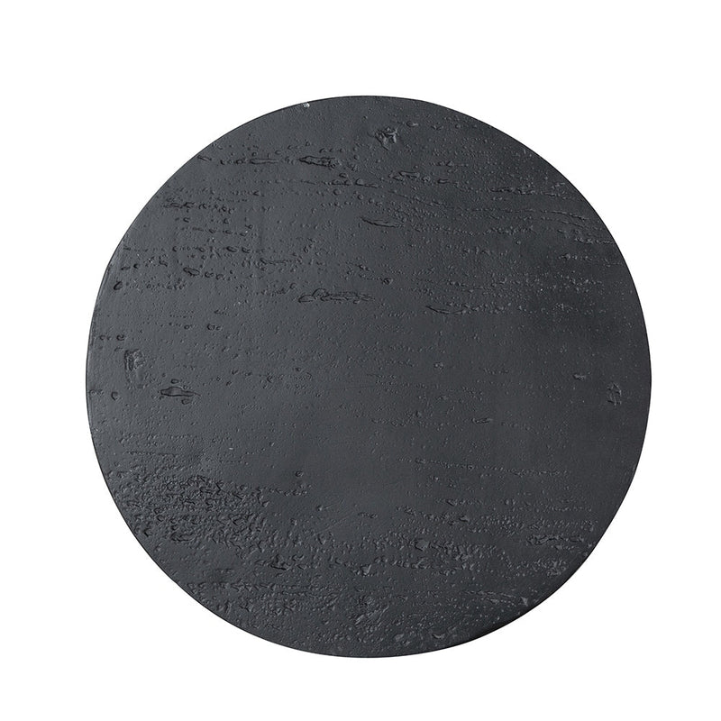 Black Round Side Table with Pedestal Base by BLAKHOM