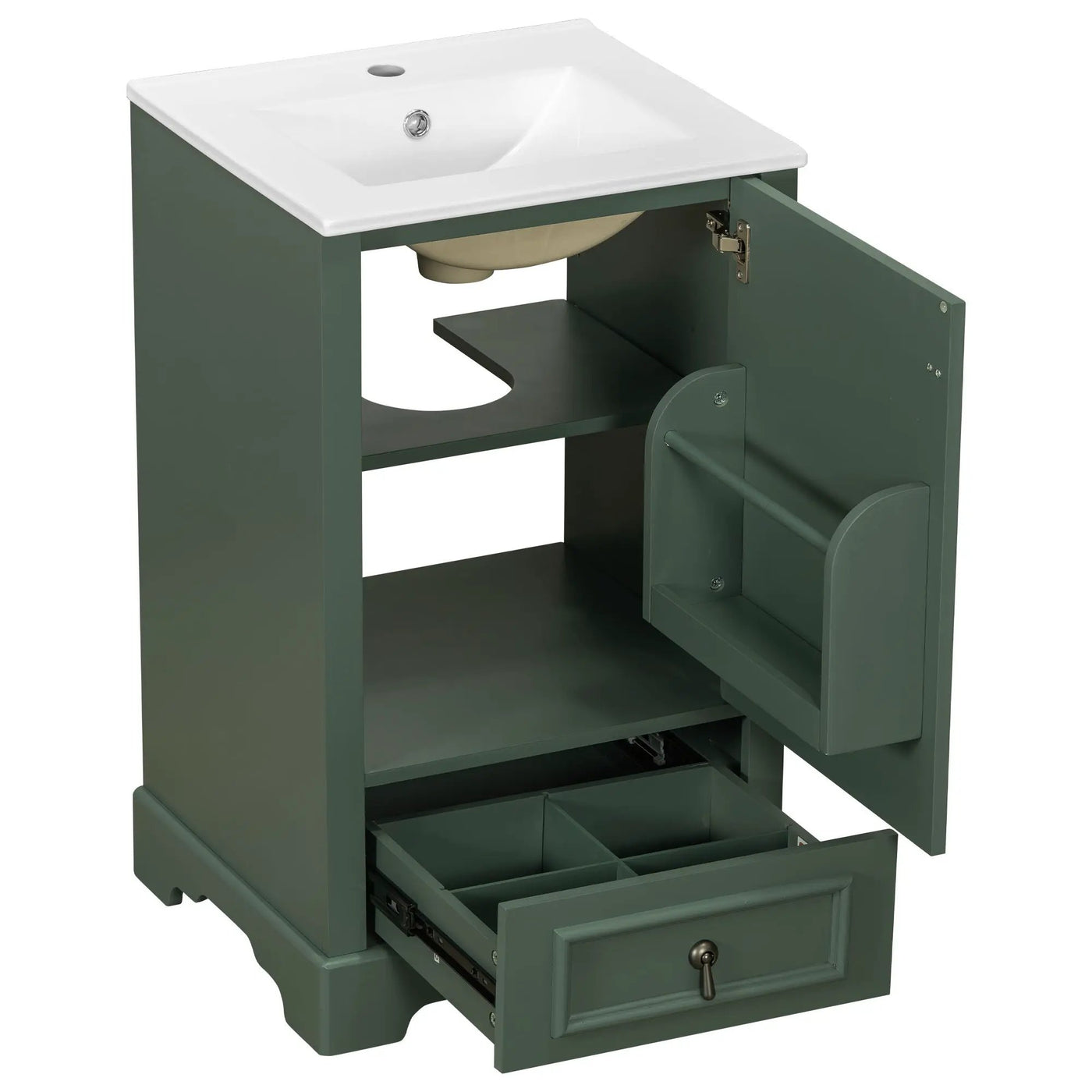 Bathroom Vanity With Sink, Soft Close Door, Adjustable U-Shaped Shelf by HouseOfZazla