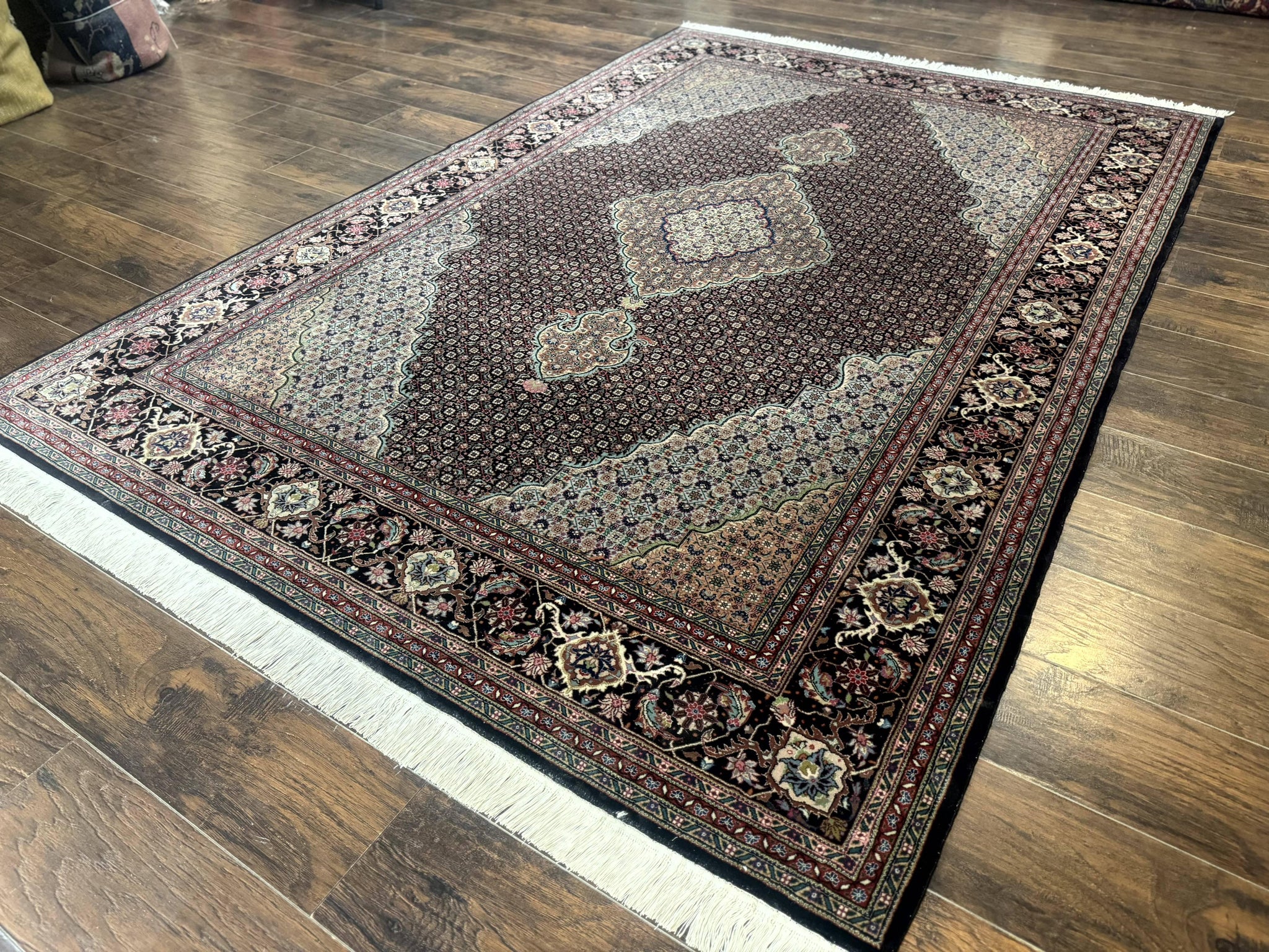 Sino Persian Rug 6x9, Herati Very Fine 400 KPSI, Black by Jewel Rugs