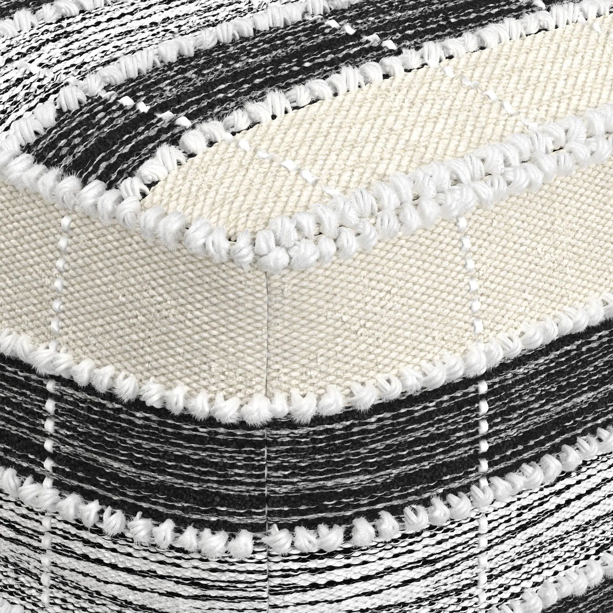 Barley - Square Pouf - White / Beige / Black by Unique Piece Furniture