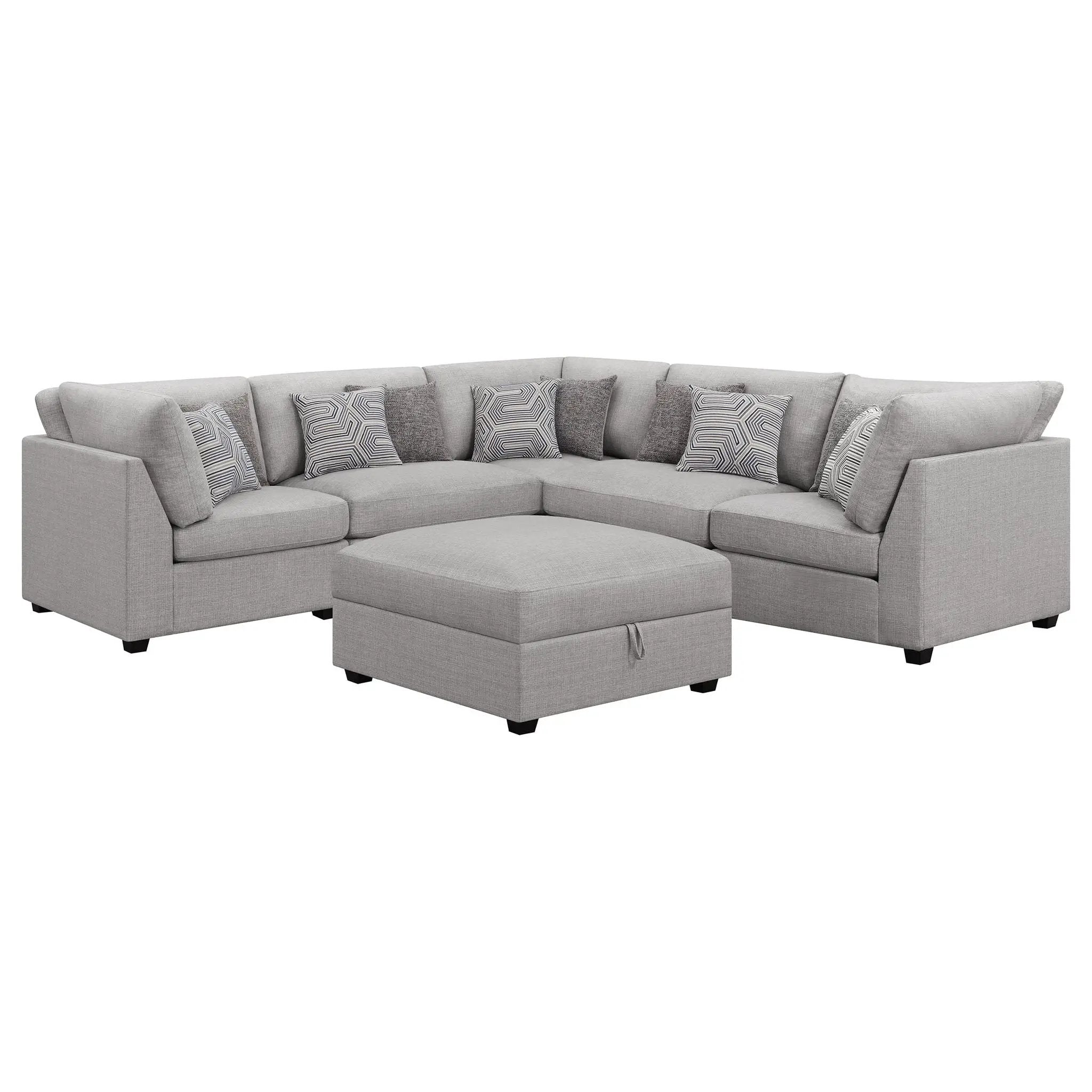 Cambria 6-piece Upholstered Modular Sectional Sofa Grey by Unique Piece Furniture