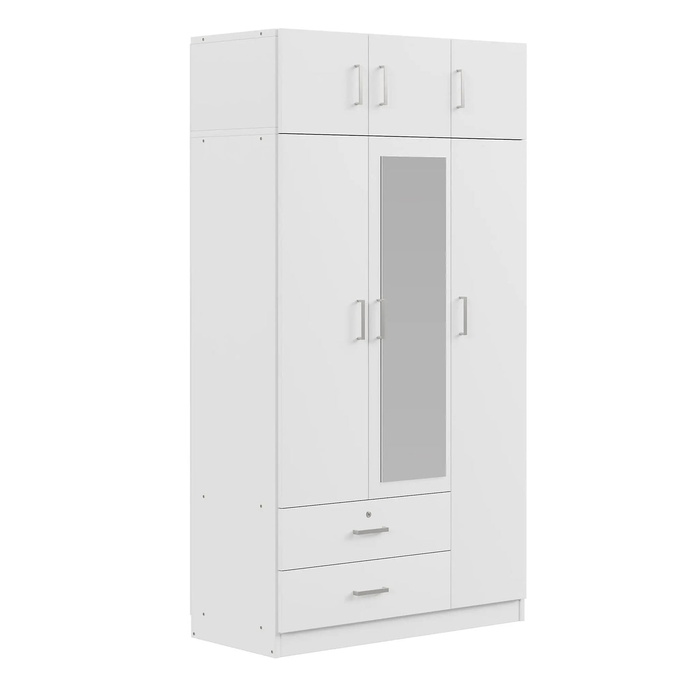 Modern 3 Door Mirror Wardrobe With 2 Drawers And Top Cabinet by Unique Piece Furniture