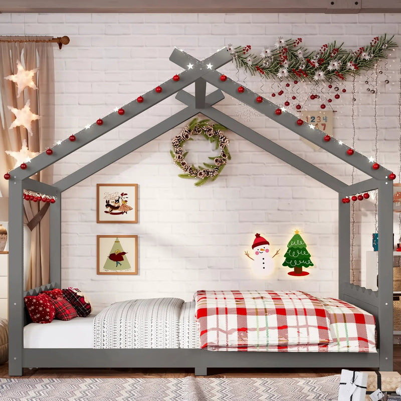 Full House Floor Bed with Support Slats by HouseOfZazla