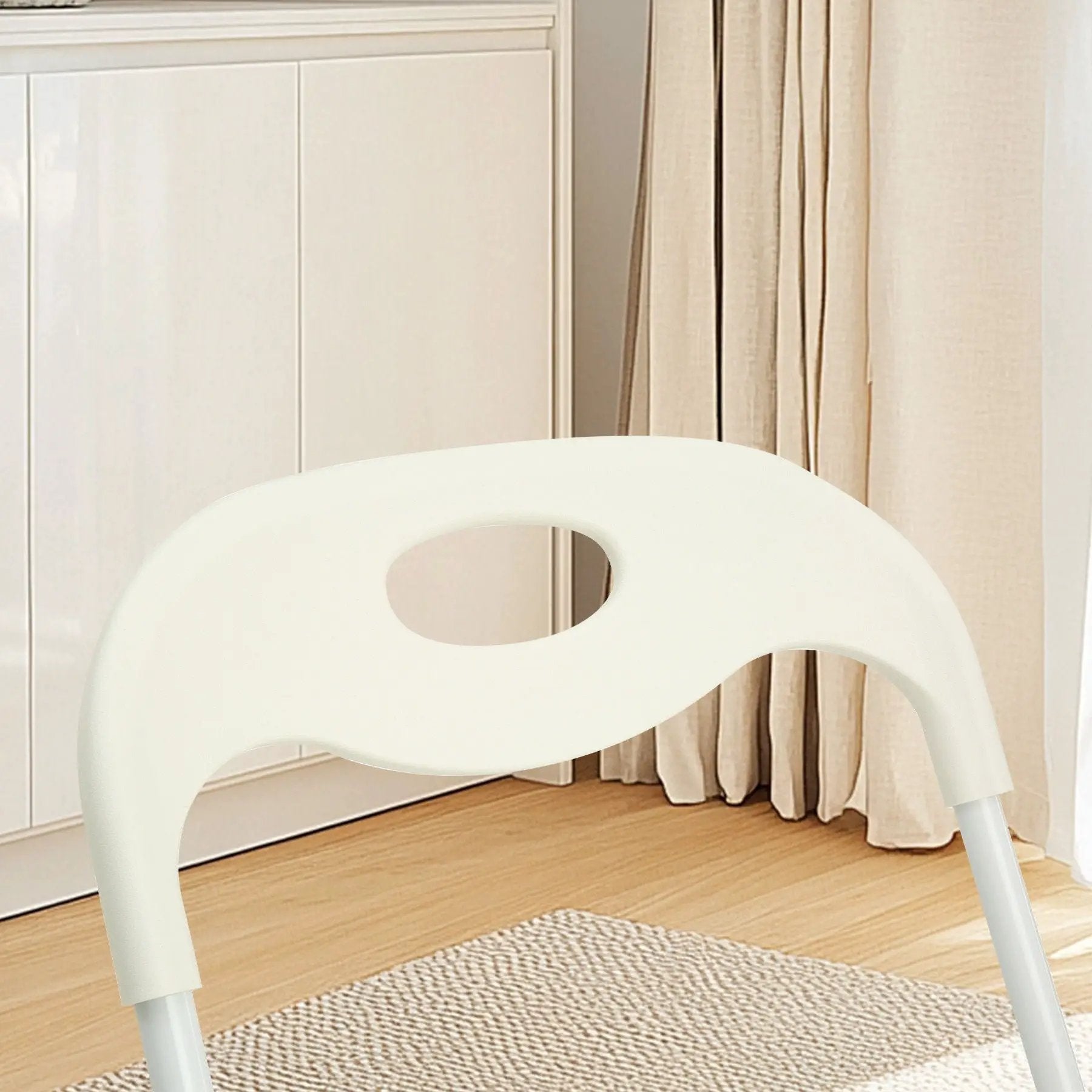 Folding Chairs, Stackable & Waterproof (Set of 4) - White