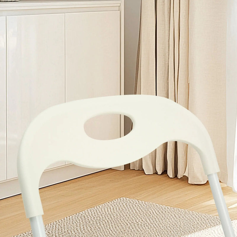 Folding Chairs, Stackable & Waterproof (Set of 4) - White