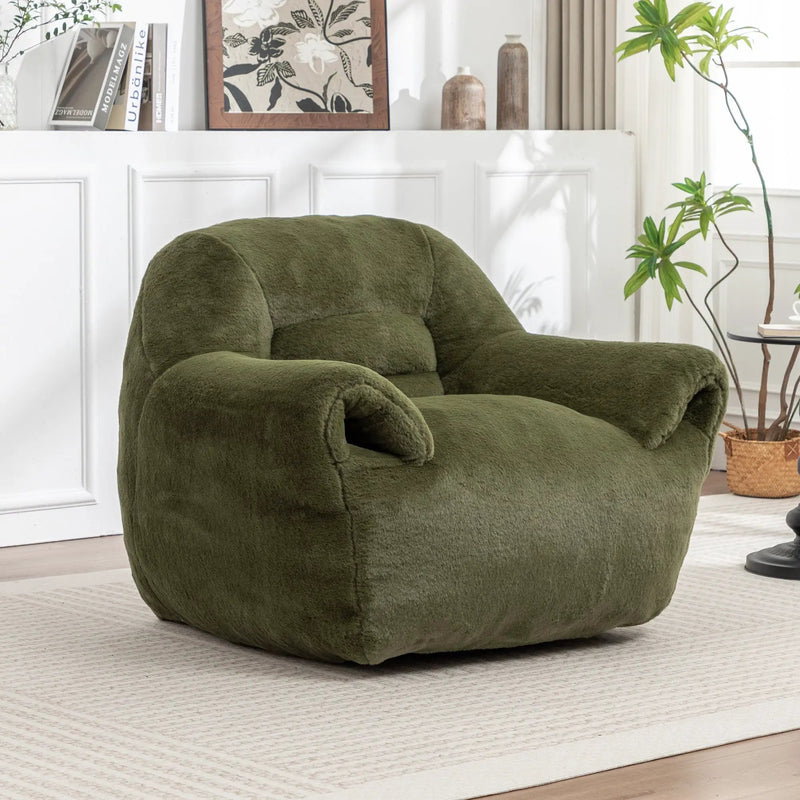 Comfy Faux Fur Bean Bag Chair by HouseOfZazla