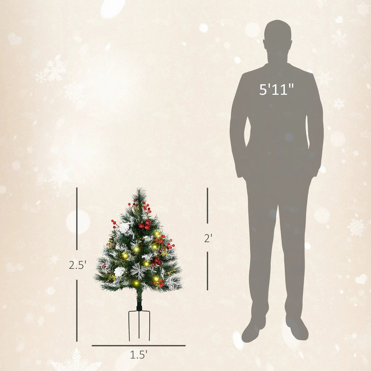 Artificial Christmas Tree, Festive Outdoor Christmas Porch Decor Set by HouseOfZazla