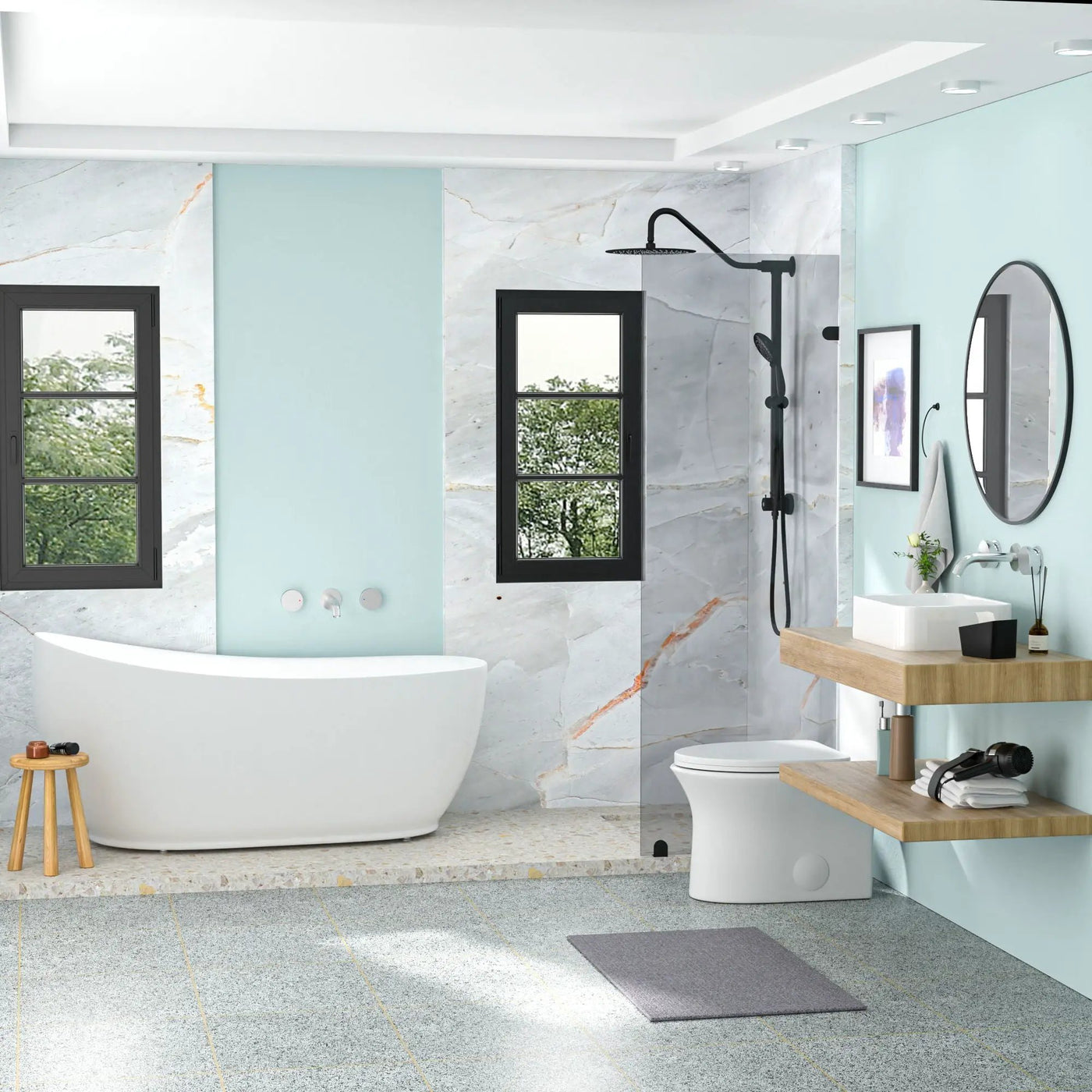 Modern European Design Ceramic Rectangular Vessel Bathroom Sink by HouseOfZazla