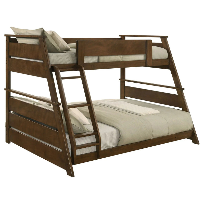 Holden Wood Veneer Twin Over Full Bunk Bed Walnut by Unique Piece Furniture