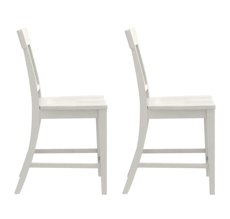 Slat Back Counter Stools (Set of 2) - White by Unique Piece Furniture