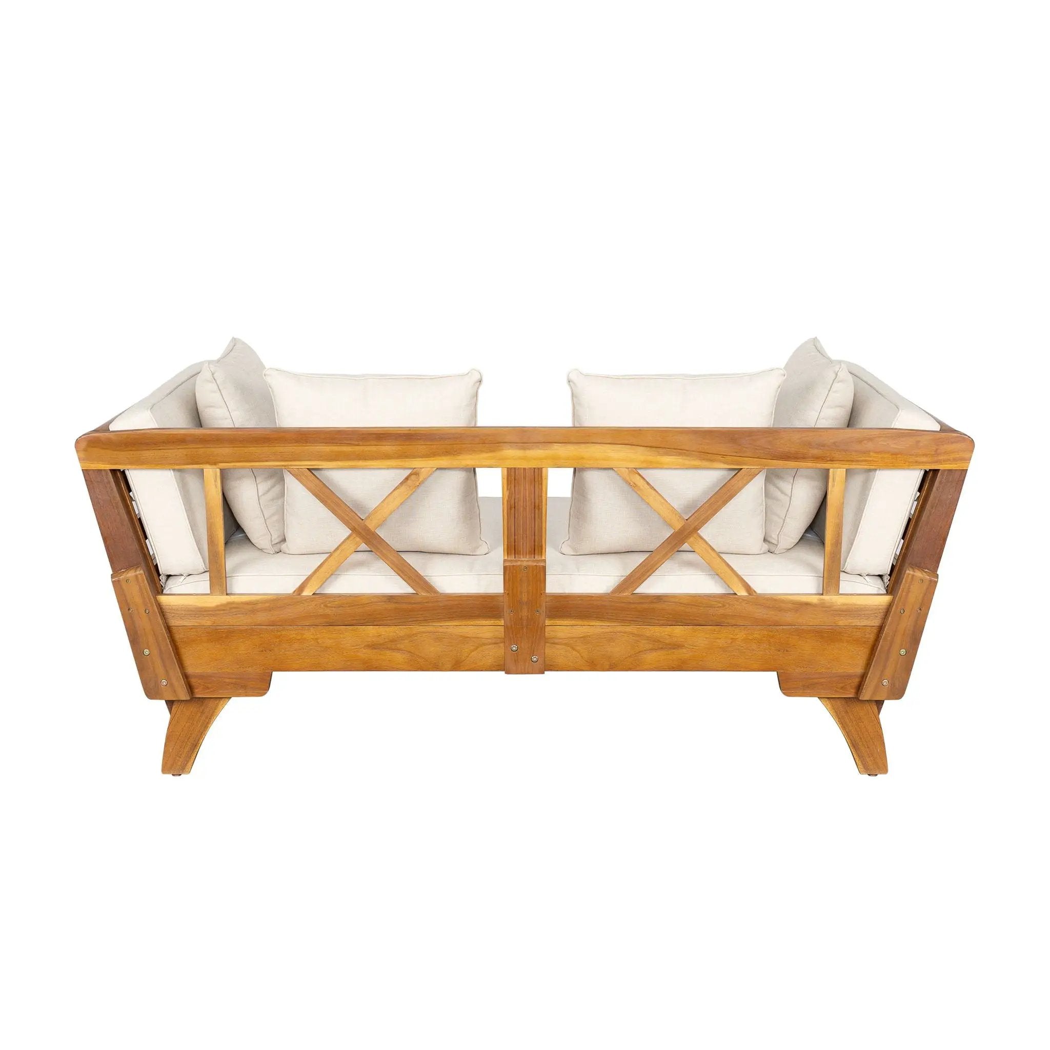 Outdoor Patio Daybed Sofa, 3 Seat Sofa With Foldable Arm 4 Back Pillows by HouseOfZazla