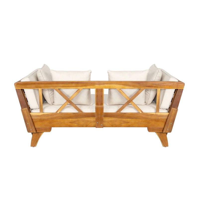 Outdoor Patio Daybed Sofa, 3 Seat Sofa With Foldable Arm 4 Back Pillows by HouseOfZazla