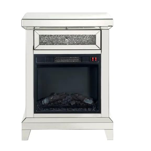 Noralie - 24" Fireplace - Mirrored & Faux Diamonds by Unique Piece Furniture