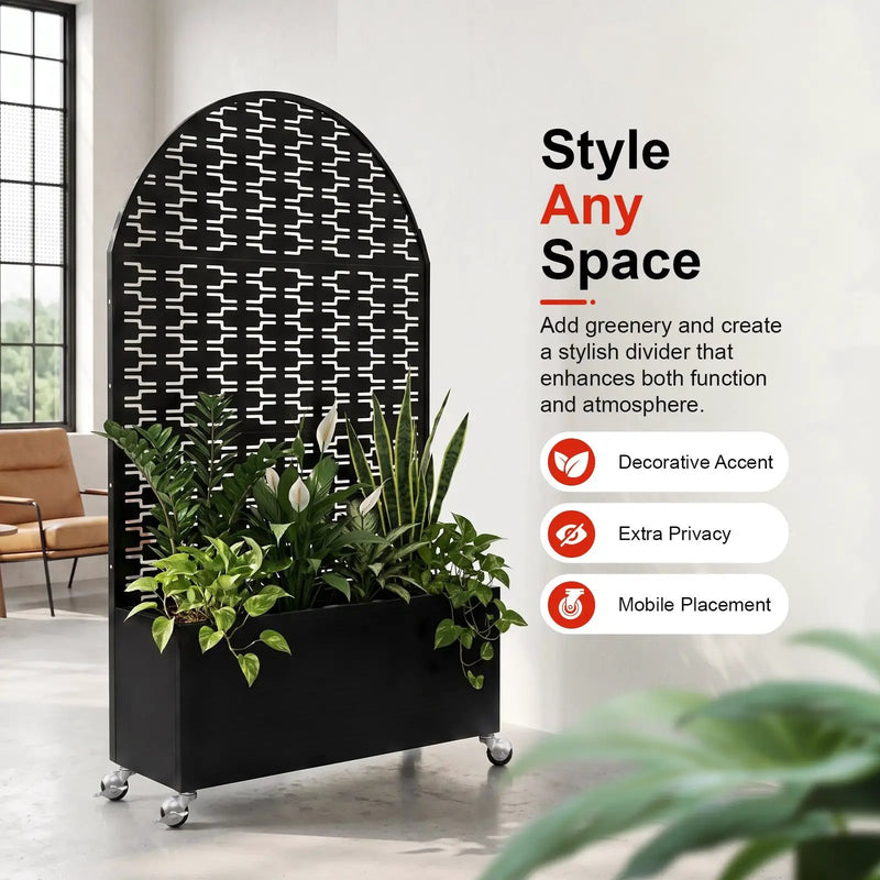 Arched Decorative Privacy Screen with Planter Box by HouseOfZazla
