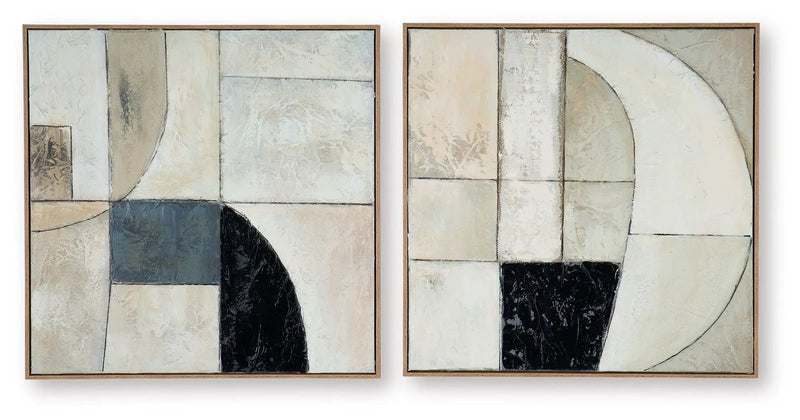 Bexlen - Wall Art Set (Set of 2) - Tan / Taupe / Black by Unique Piece Furniture