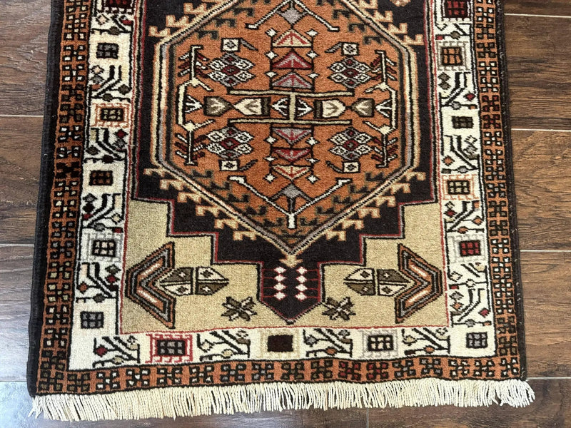 Persian Tribal Runner Rug 2.4 x 9.4, Geometric Medallions, Sarab Runner by Jewel Rugs
