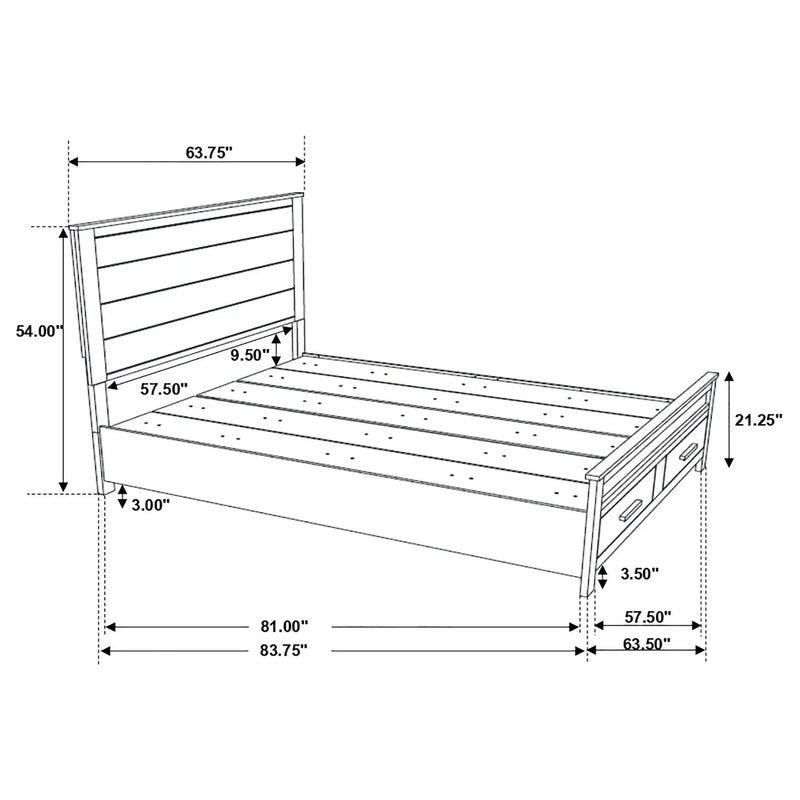 Queen Storage Bed With Platform Design And Drawer Storage - Brown by HouseOfZazla