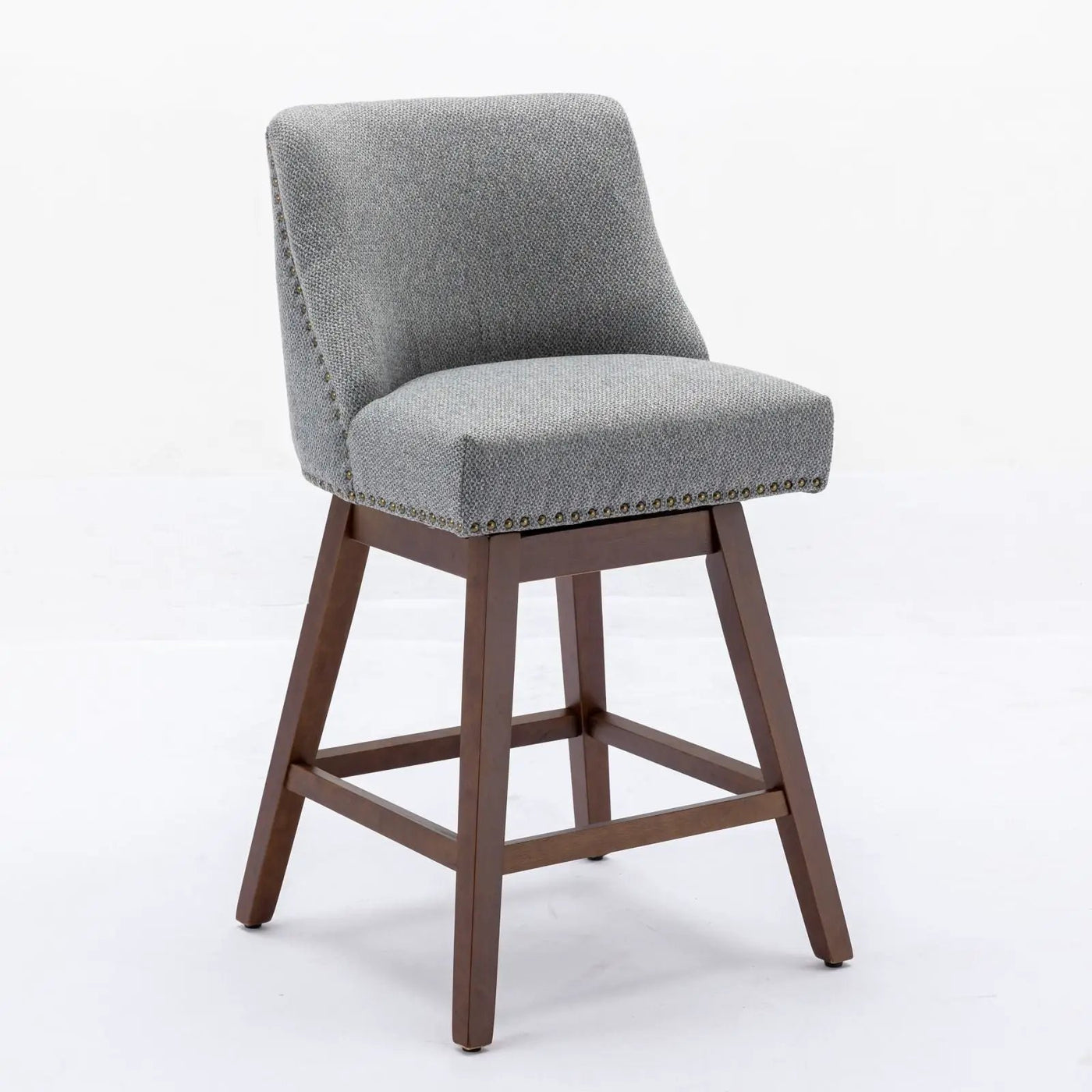 Counter Height Swivel Barstools, 26'' H Seat Height Upholstered Bar Stools (Set of 2), Fabric by Unique Piece Furniture