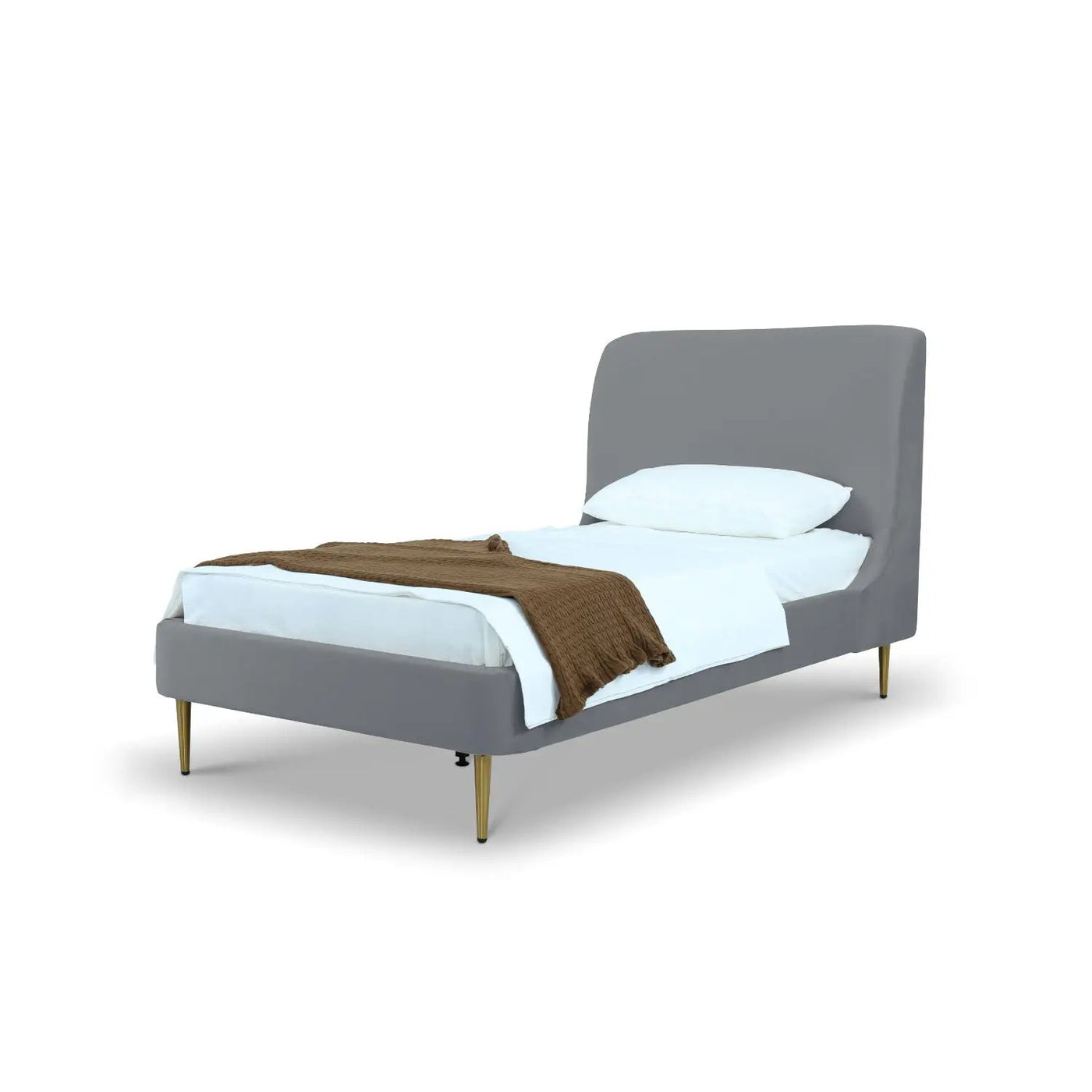 Mid-Century Modern Upholstered Bed With Curved Headboard by HouseOfZazla