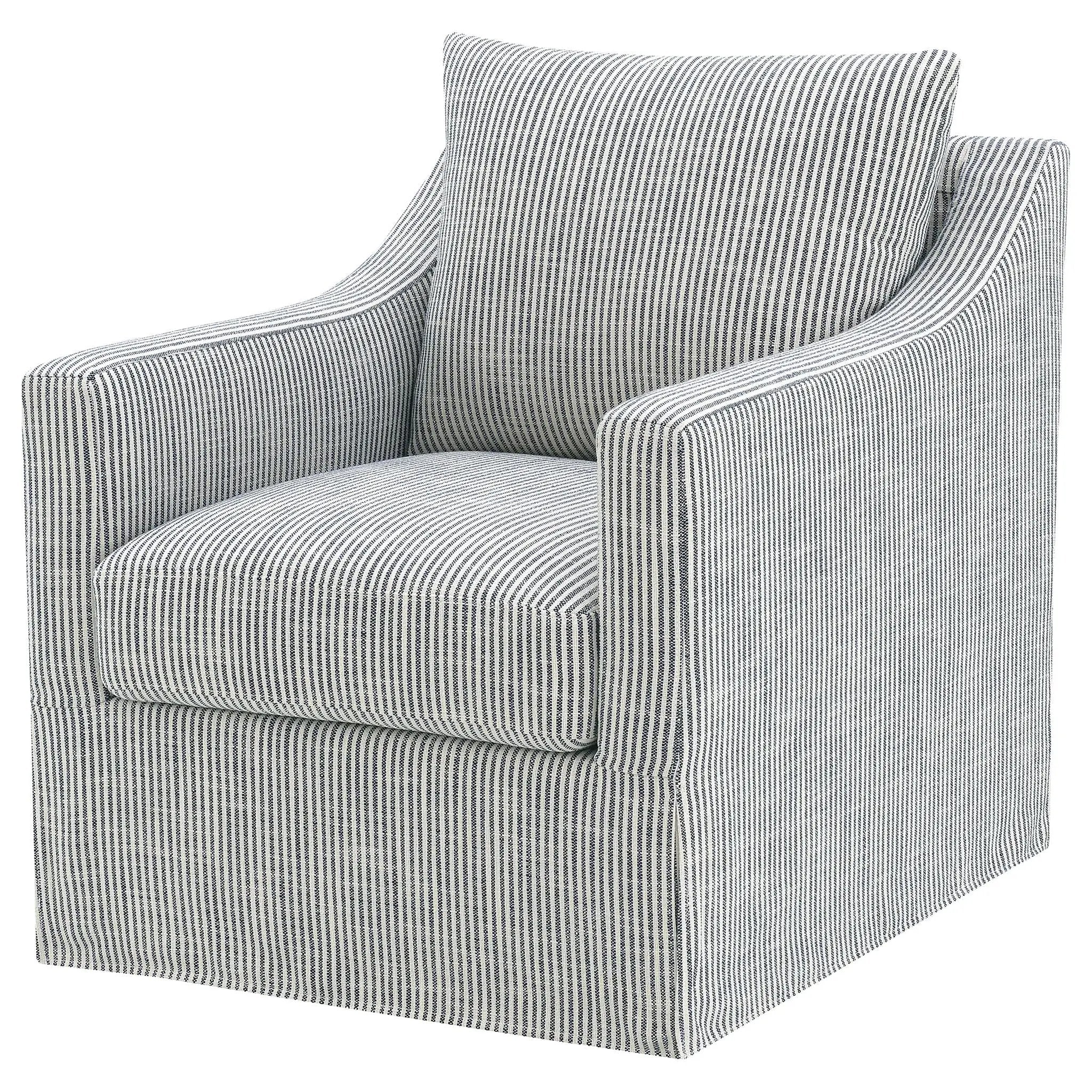 Merced - Upholstered Sloped Arm Accent Swivel Chair With 360 Degree Swivel Base - Gray by HouseOfZazla