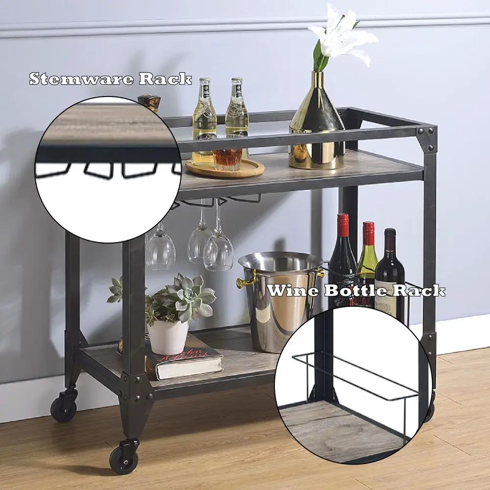 Jorgensen - Serving Cart - Rustic Oak & Charcoal by Unique Piece Furniture