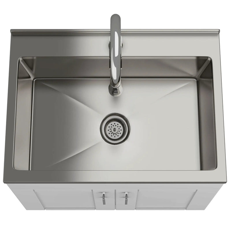 Shaker - Modern Wide, Laundry Cabinet With Faucet And Stainless Steel Sink by Unique Piece Furniture