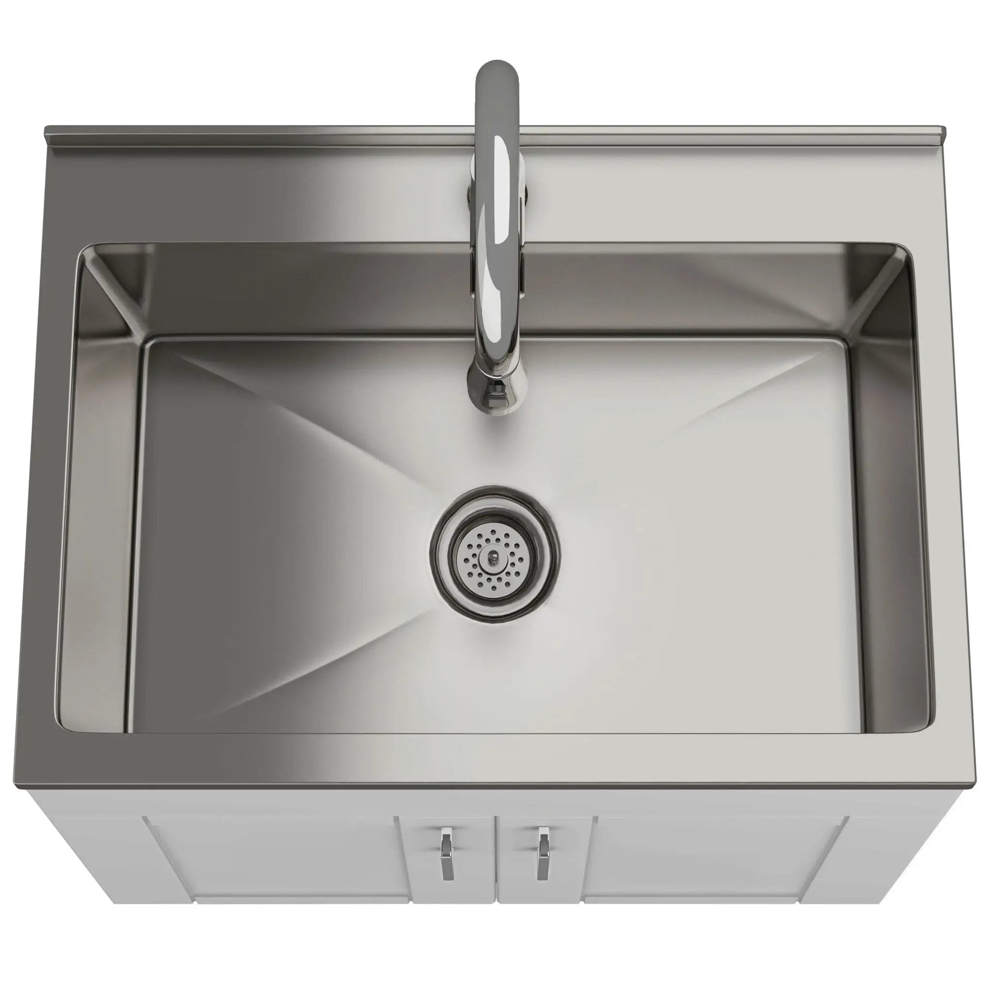 Shaker - Modern Wide, Laundry Cabinet With Faucet And Stainless Steel Sink by Unique Piece Furniture