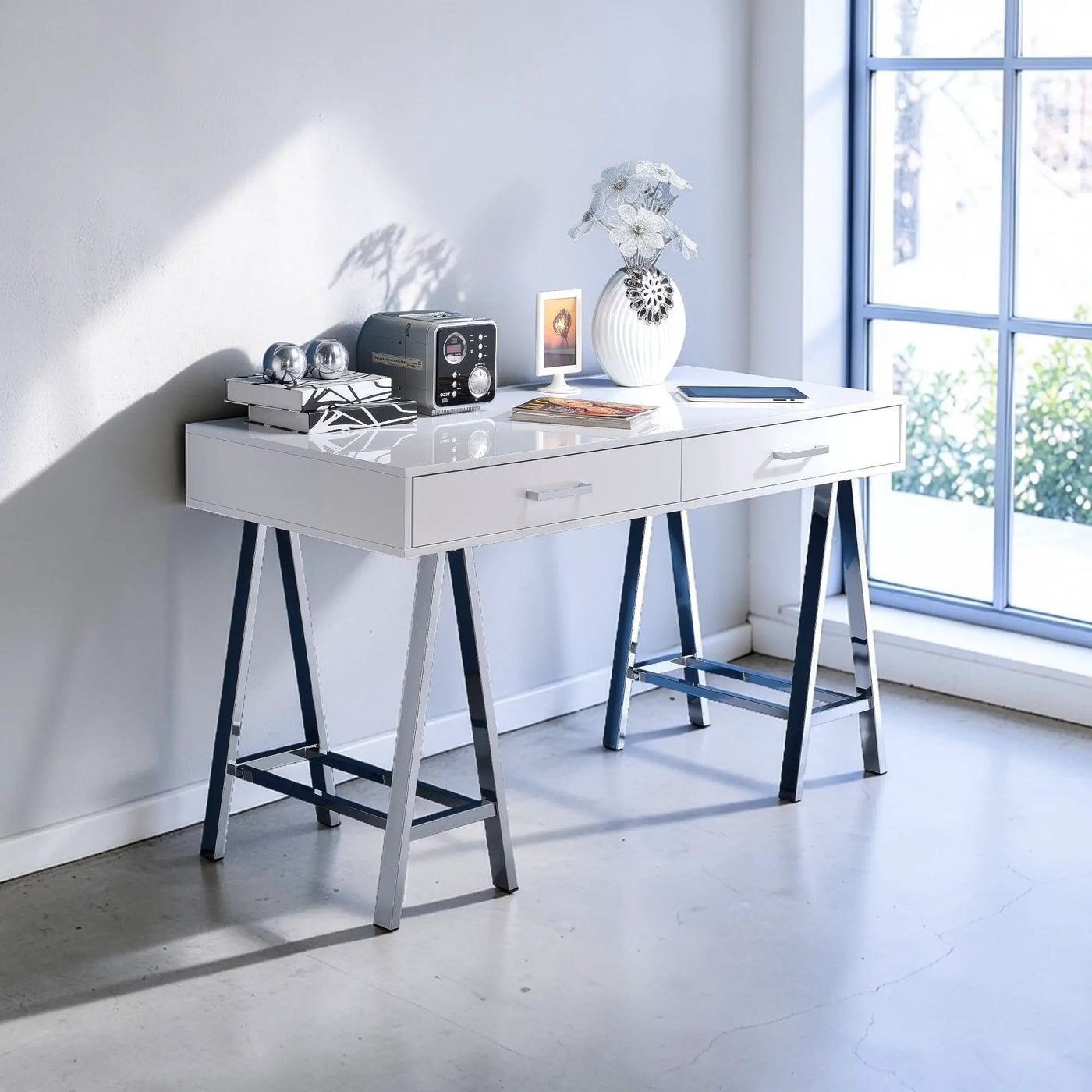 Coleen - High Gloss Writing Desk With USB by Unique Piece Furniture