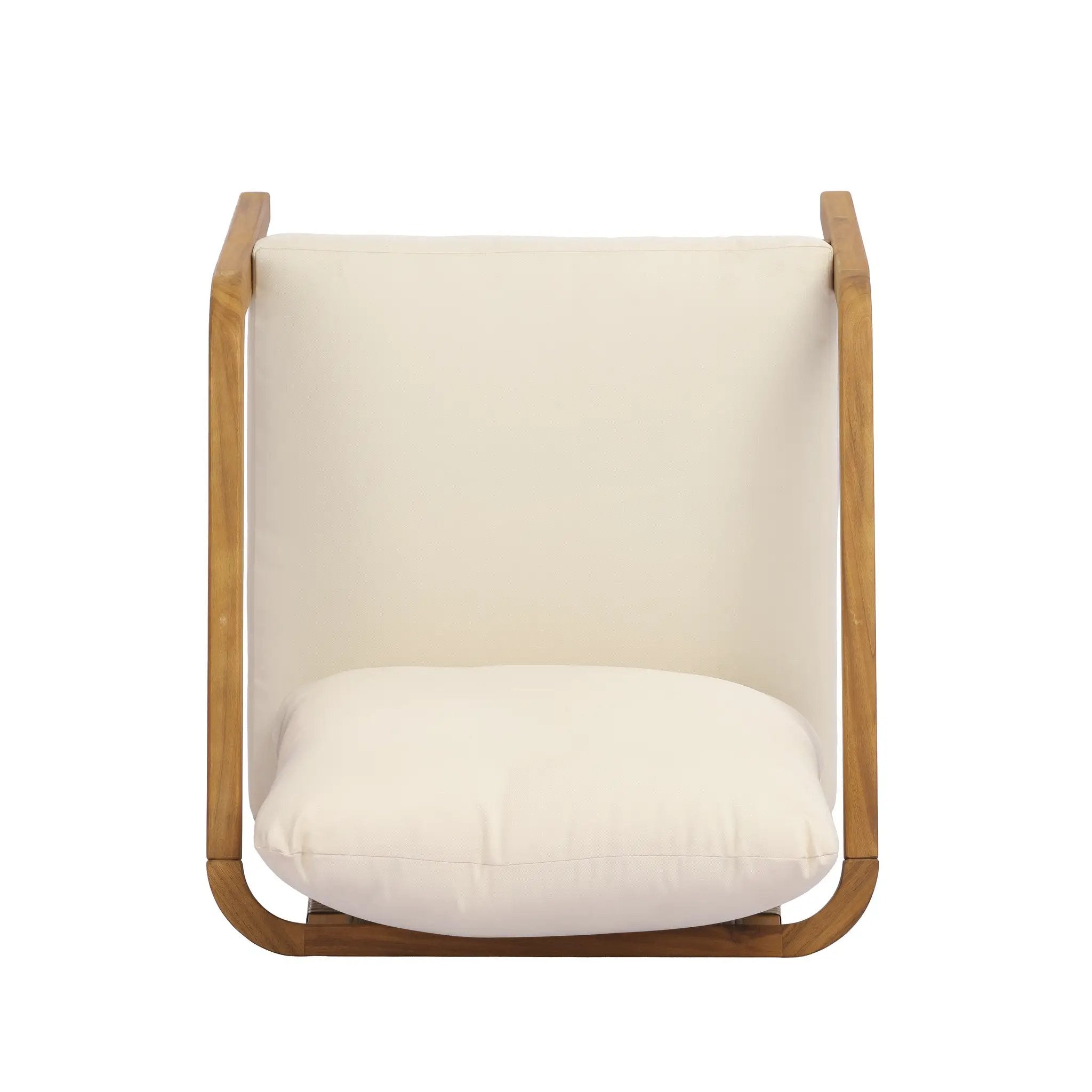 Acacia Wood Outdoor Patio Club Chair with PE Wicker Backrest & Cushions (Set of 2) by HouseOfZazla